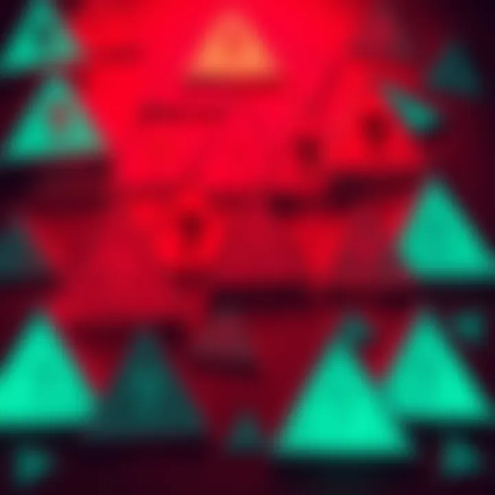 A collection of missing triangle shapes with question marks around them, illustrating the confusion over their disappearance.