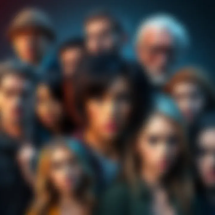 A collage of popular tv series characters who are often disliked, showing a mix of expressions that convey their complex personalities.