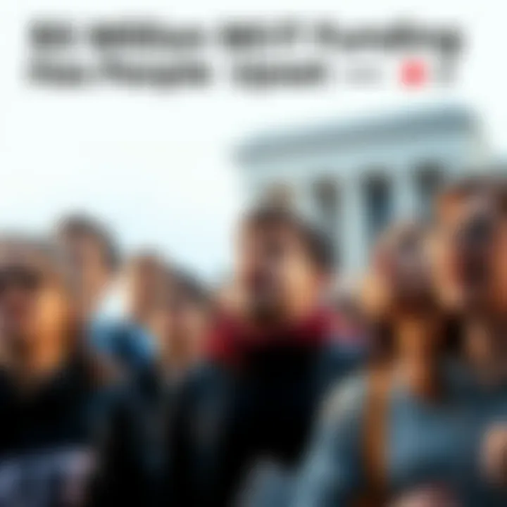 People Reacting to MIT Funding Group of people expressing concern and disappointment over funding announcement at MIT