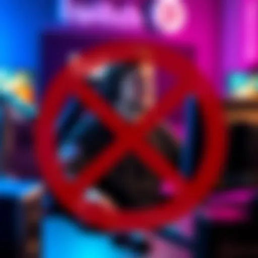 A graphic showing Mitch Jones in a gaming setup with Twitch logo and a ban symbol overlay