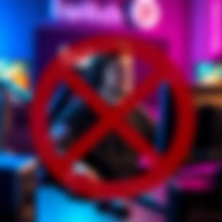 A graphic showing Mitch Jones in a gaming setup with Twitch logo and a ban symbol overlay