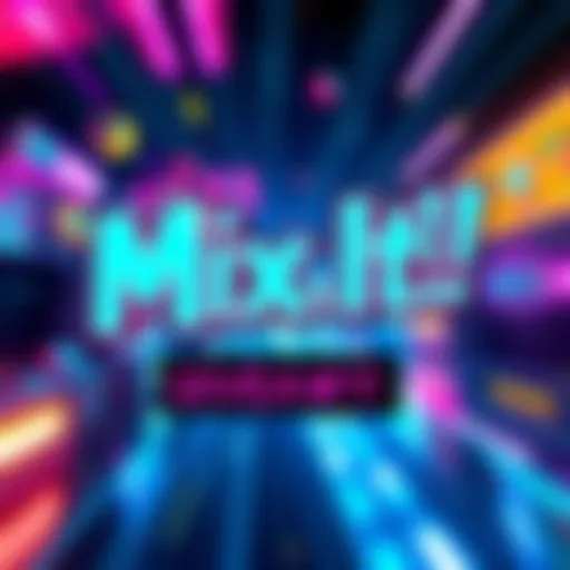 Visual of arcade shooter game Mix It! with a giveaway announcement