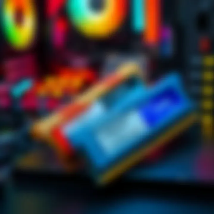 Two different brands of DDR4 RAM sticks placed side by side on a computer desk