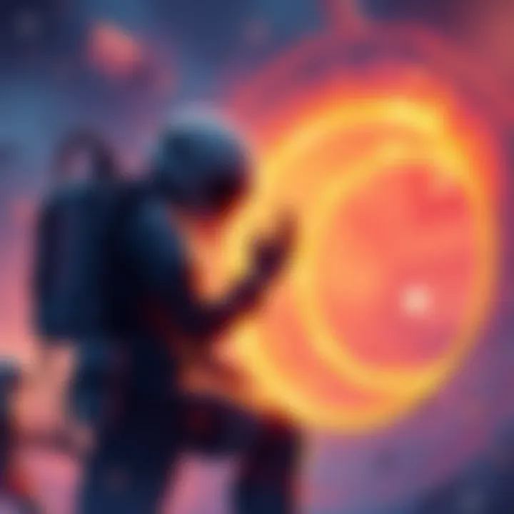 Mizuki character interacting with the Paraíso payload, representing new challenges and developments in the area.