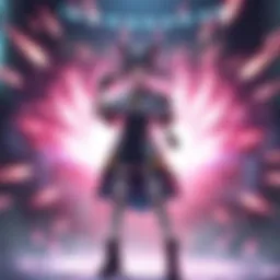 Mizuki's Ultimate Ability in Action Mizuki standing with her ultimate ability activated, absorbing projectiles around her in a glowing barrier.