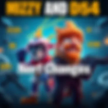 Mizzy and D54 Nerf Changes Game characters Mizzy and D54 are shown in an animation style, with visual indicators of nerf changes and balanced gameplay around them, highlighting strategic options for players.