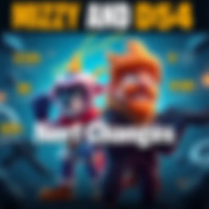 Mizzy and D54 Nerf Changes Game characters Mizzy and D54 are shown in an animation style, with visual indicators of nerf changes and balanced gameplay around them, highlighting strategic options for players.