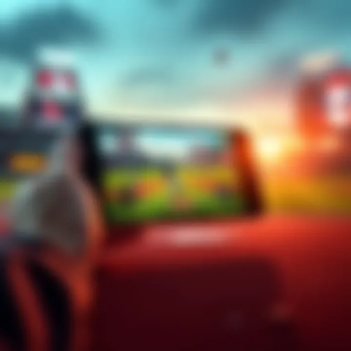 A smartphone displaying baseball gameplay with vibrant graphics and action on the screen.