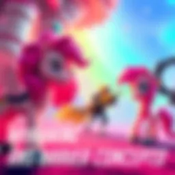 My Little Pony and Overwatch Crossover Colorful ponies interact with Overwatch heroes in a fantasy setting