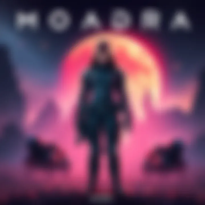Moadra Game Cover Lieutenant Moadra Meras stands ready for adventure on the alien planet Protea VI, surrounded by dark sci-fi elements and a mysterious landscape.