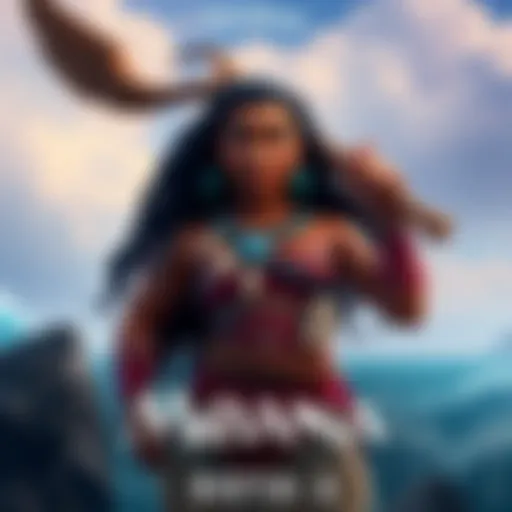 New Disney movie poster featuring Moana with unique design elements hinting at a Dota 2 crossover