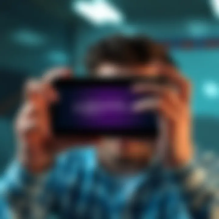 Person frustrated with mobile device showing Fall Guys error message