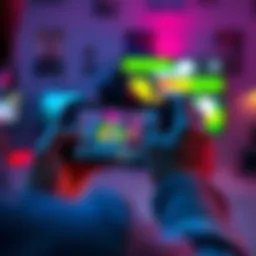 A person using Kinemaster on a mobile device to create a video project about gaming culture