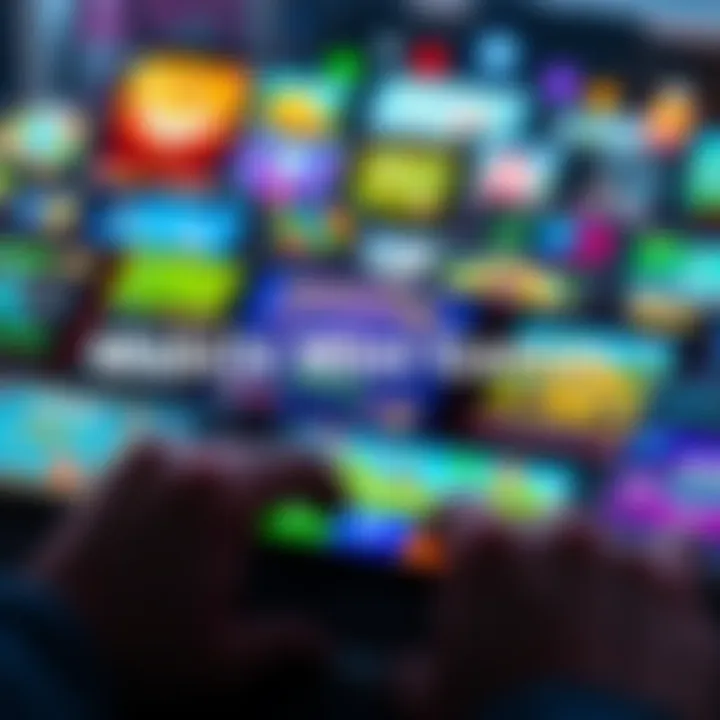 A collection of various mini-games displayed on mobile devices, showcasing colorful graphics and simple gameplay.
