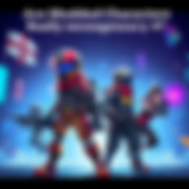 Modded gaming characters An illustration showing a comparison between modded and standard gaming characters in action