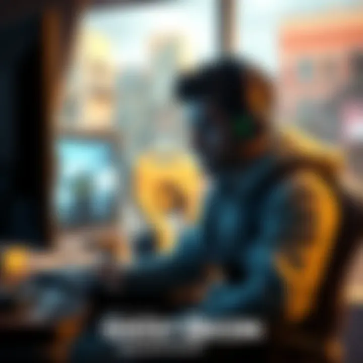 A frustrated gamer looking for modding assistance for Ghost Recon Breakpoint, contemplating on paying for help, sitting in front of a gaming setup with a computer and controllers.