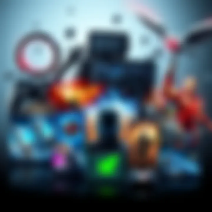 Modern Gaming Evolution A collage showcasing various modern games with advanced graphics and gameplay mechanics, reflecting the trends of 2026.