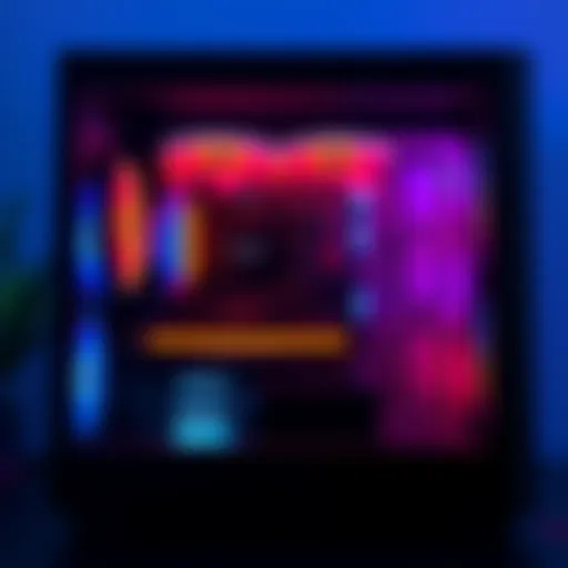 High-end PC case with modern design A sleek, modern PC case designed for high-end builds, showcasing ample space and ports for components.