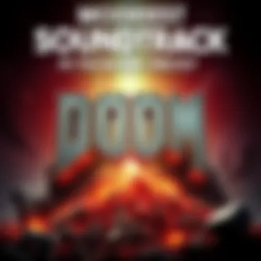 Artwork showcasing heavy metal themes from the Modern DOOM trilogy