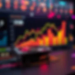 A high-tech graphics card with a performance chart showing trends in graphics capabilities.