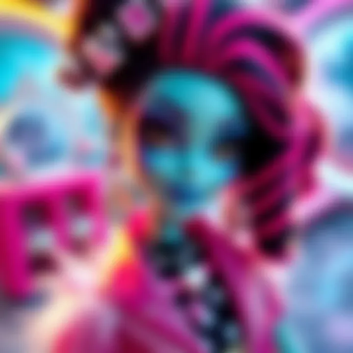 A vibrant new Monster High character showcasing fresh and unique fashion trends in a colorful setting.