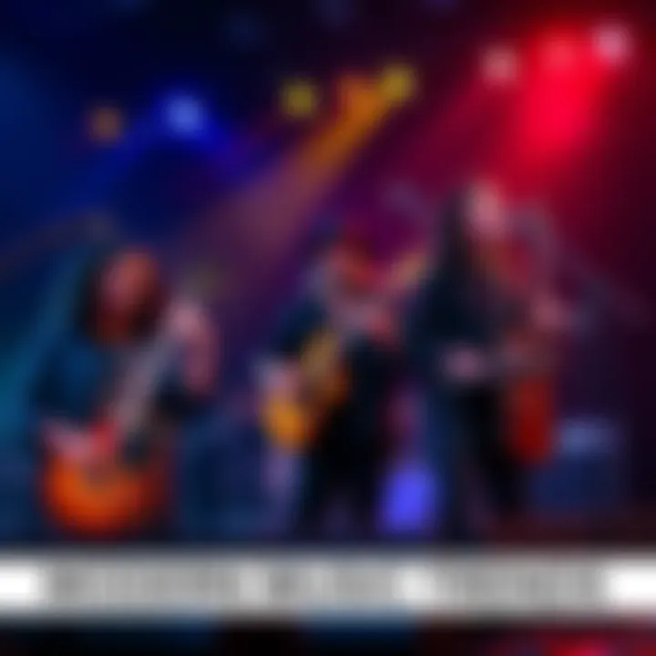 A group of diverse musicians performing together with electronic instruments, showcasing the blend of traditional and contemporary sounds.