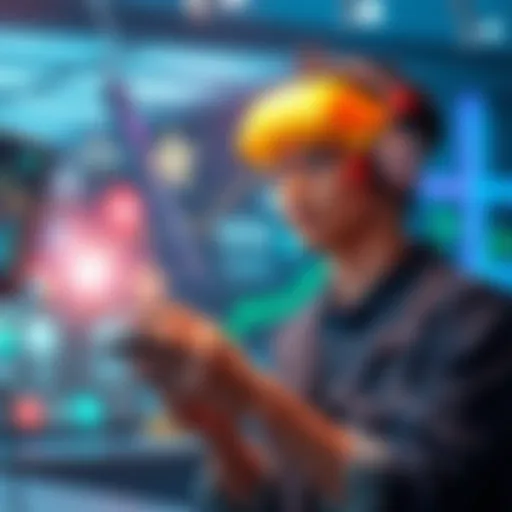 Modern Trends Influenced by Tvvin A young person engaged with technology, surrounded by elements representing market trends and culture, indicating the impact of Tvvin.