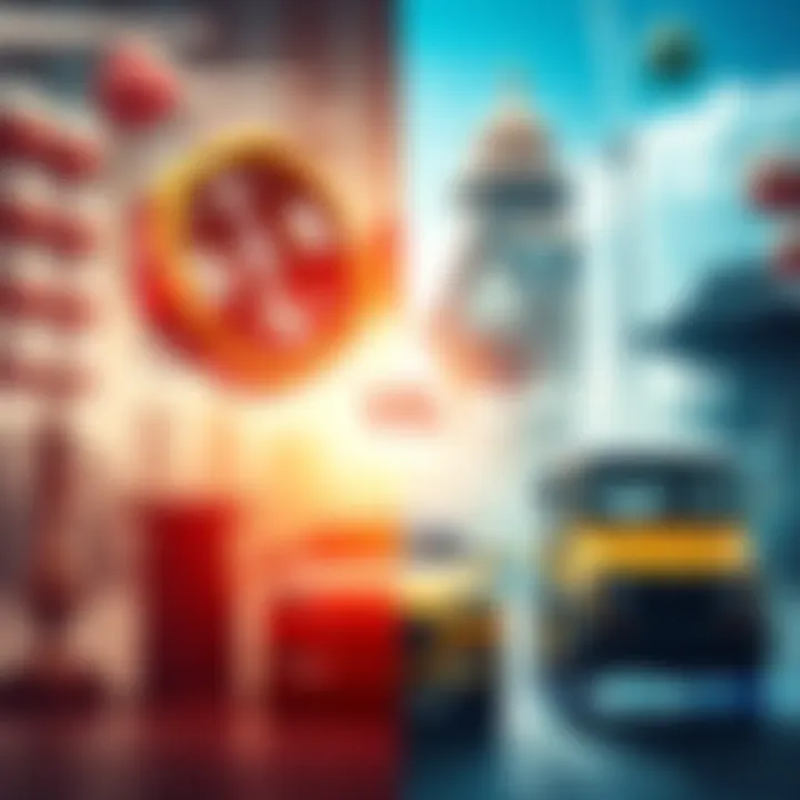 Modern Innovations vs. Traditional Practices A split image showing modern technology like smartphones and electric cars on one side, and traditional elements like a vintage clock and a wooden cart on the other side, representing the contrast bet...