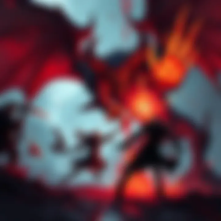 A character battles Mohg, the blood-soaked major boss in Elden Ring, showcasing the intense action of the encounter.