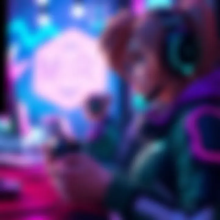 A gaming character named Moira is using a controller, focusing on her gameplay in a competitive setting.