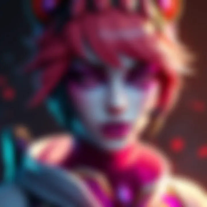 A visual of Moira's mythic skin with noticeable glitches, showcasing the character's distorted features and colors.