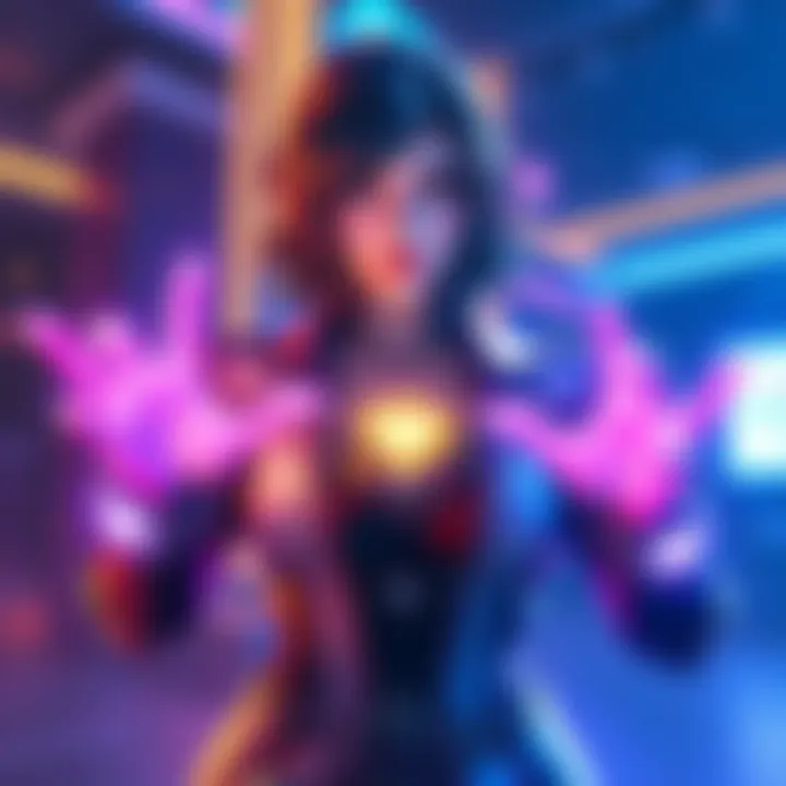 Moira, a character with glowing hands, demonstrates her new healing ability in a game setting