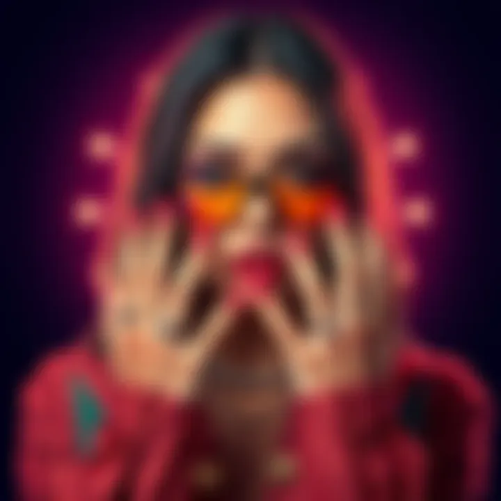 Moira with bold, striking nails that blend fashion and functionality, highlighting her unique style.