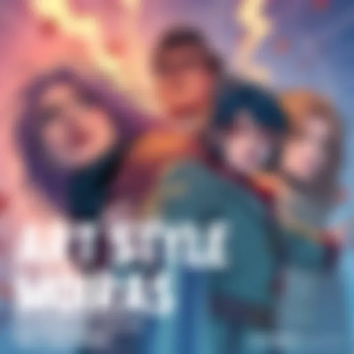 Illustration showing Moiras characters with varying ages and distinct art styles in a comic panel