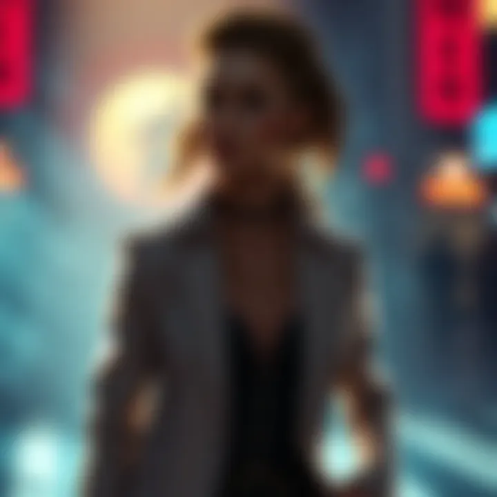 Molly in a dramatic pose, representing her character Half Light from Shivers, dressed in stylish attire with a confident expression.