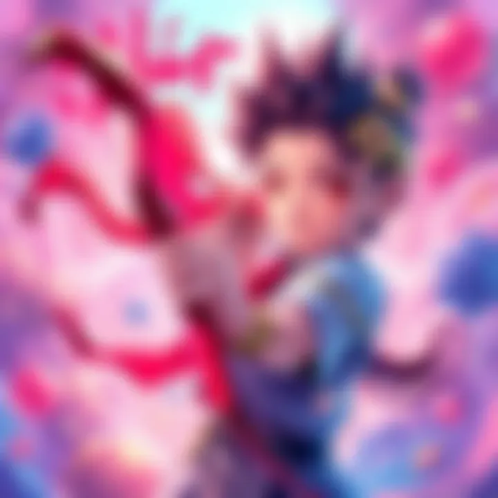 A vibrant comic cover featuring the character Mon Hun with a bow, showcasing a unique art style, surrounded by imaginative elements.