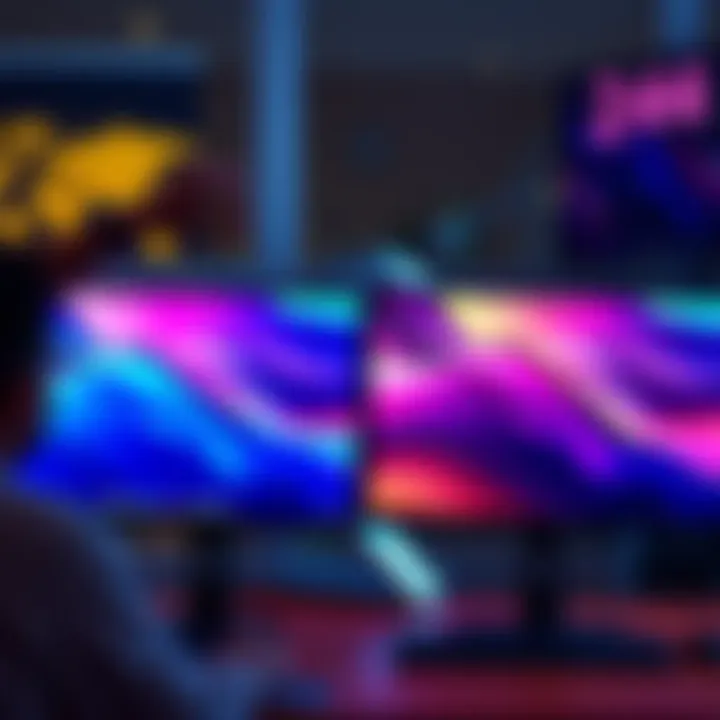 Choosing between 20-inch and 24-inch monitors A person comparing a 20-inch monitor and a 24-inch monitor side by side on a desk