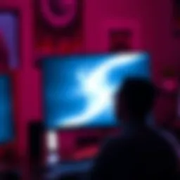 Monitor displaying white flashing screen A computer monitor showing a bright white flashing screen with a person looking concerned