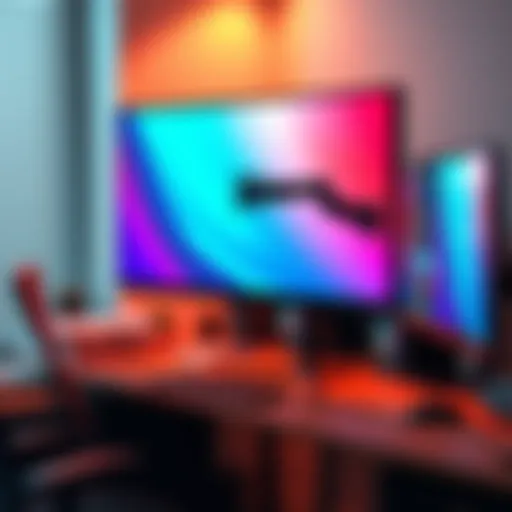 A sturdy monitor arm holding a 27-inch screen, showcasing an organized desk space