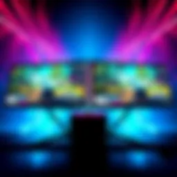 Side-by-side display of 1080p and 1440p monitors showing gaming graphics