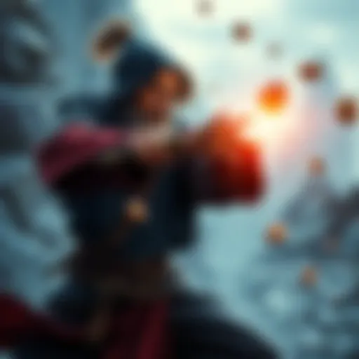 A soft-spoken monk character throwing pebbles as weapons during a D&D game