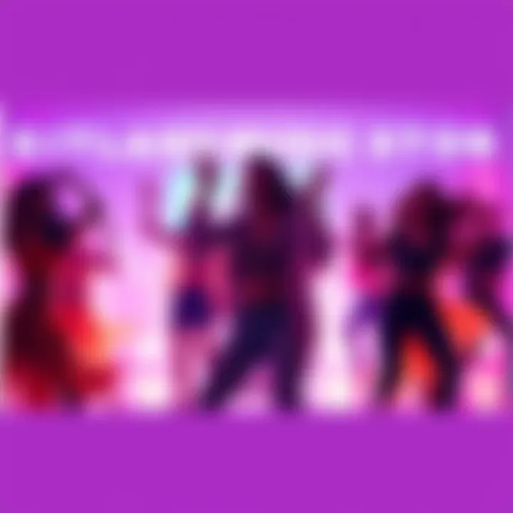 A vibrant scene from the Monsoon music video featuring colorful visuals and energetic dancers