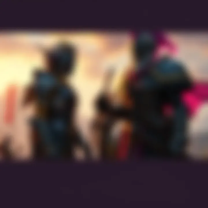 Two Monster Hunter characters in armor talk about starting the Sunbreak DLC after defeating Narwa, with a vibrant setting in the background.
