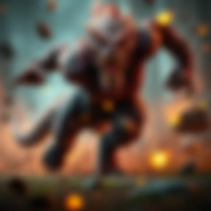 A fierce monster charging at a player in a video game, showcasing a running attack.