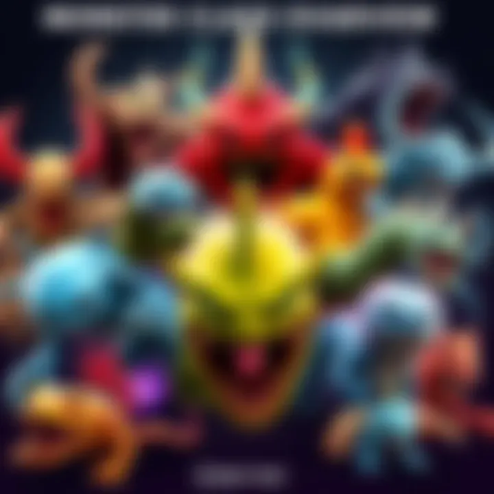 A colorful depiction of various unique monsters representing the lesser-known Monster Class, showcasing their diverse features and designs.