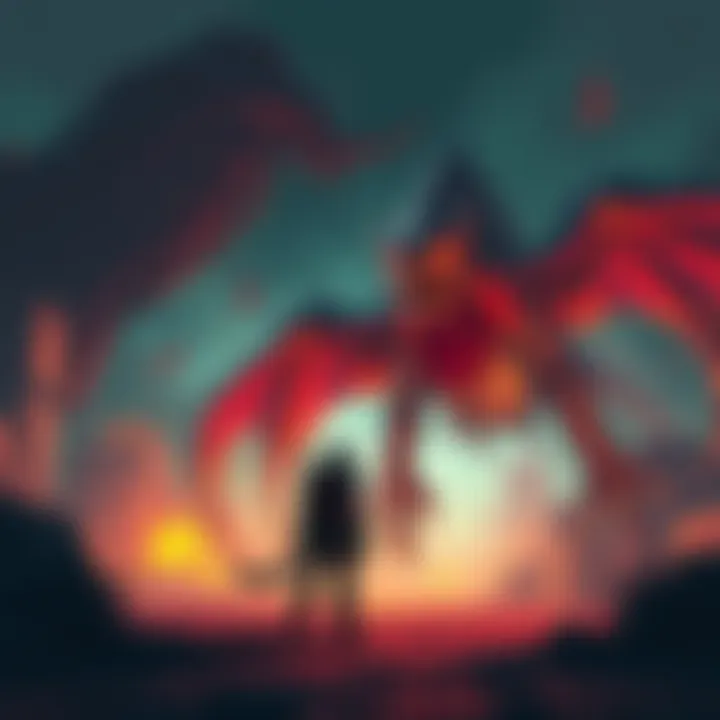 Monster Hunt A player character standing ready to battle a Rathian in a game environment, displaying determination and focus.