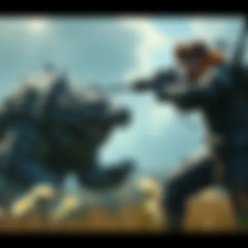 Comparison of a follower from Monster Hunter Rise and a support hunter from MH Wild in a hunting scene