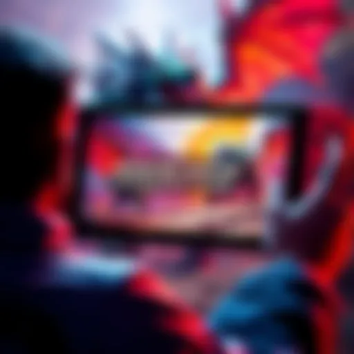 Monster Hunter Generations Ultimate on Switch A player enjoying Monster Hunter Generations Ultimate on a Nintendo Switch, showcasing vibrant game graphics and action-packed gameplay.