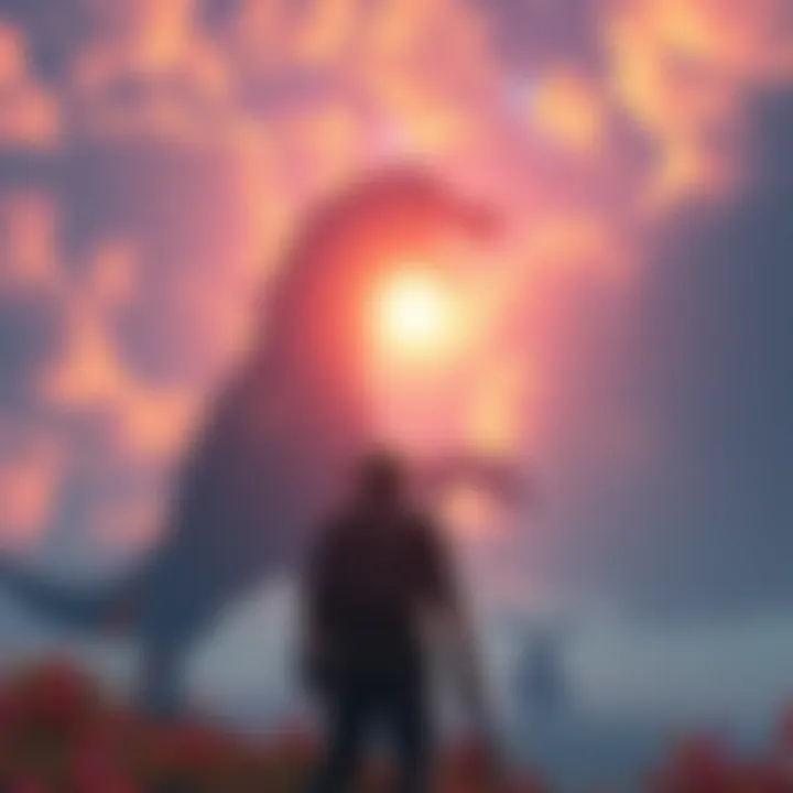 Monster Hunter Rise Ending Scene A scene from Monster Hunter Rise showing a hunter looking at the sky after defeating Magnamalo, reflecting on the game's abrupt ending.