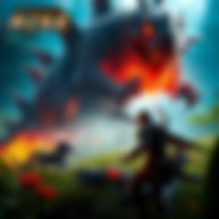 A dynamic scene from Monster Hunter Rise featuring a hunter battling a giant monster in a lush environment.